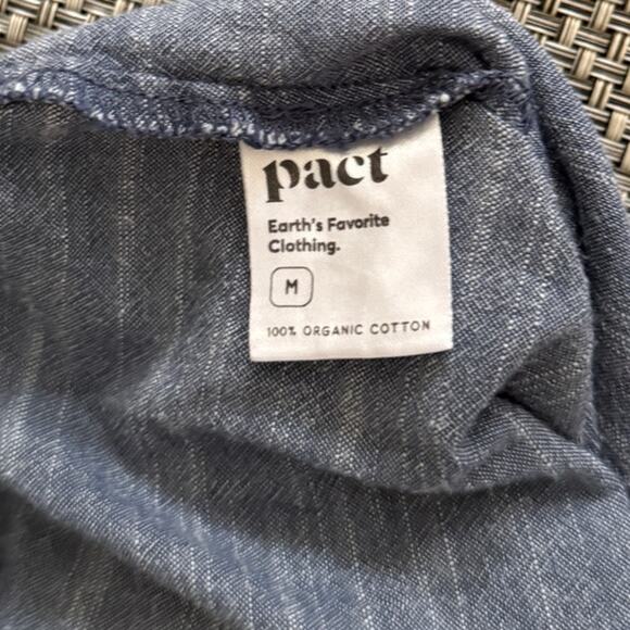 PACT 100% Organic Fair Trade Cotton Chambray Pull On Shorts M Blue - Picture 5 of 6